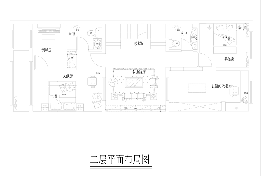 二樓平面圖現(xiàn)代簡約